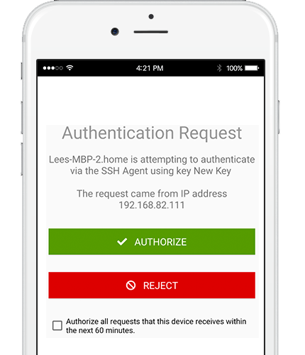 A white iphone showing an authentication request page