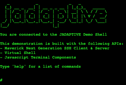 the jadaptive demo screen